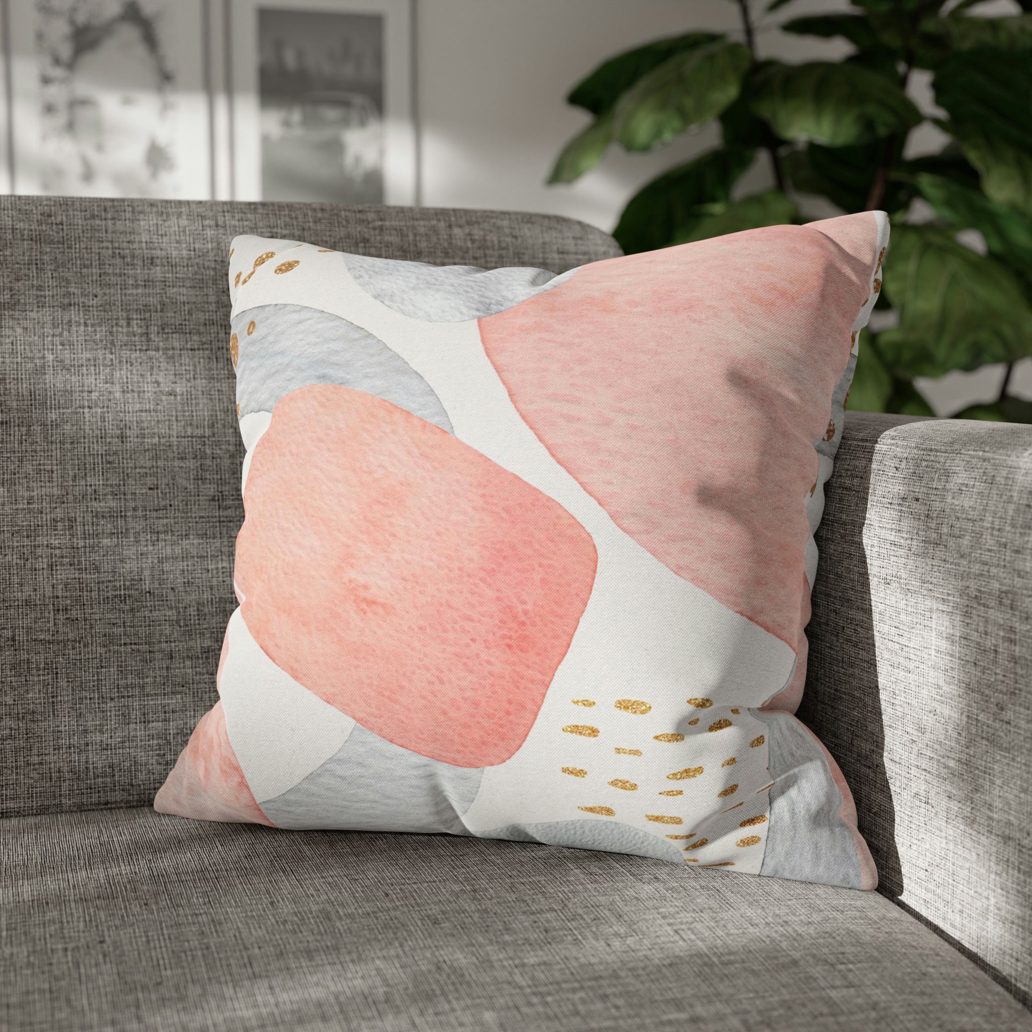 Abstract Pillow Cover | Blush Pink Gray white