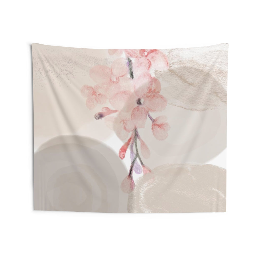 Floral Tapestry | Beige Pink Brown Blossom