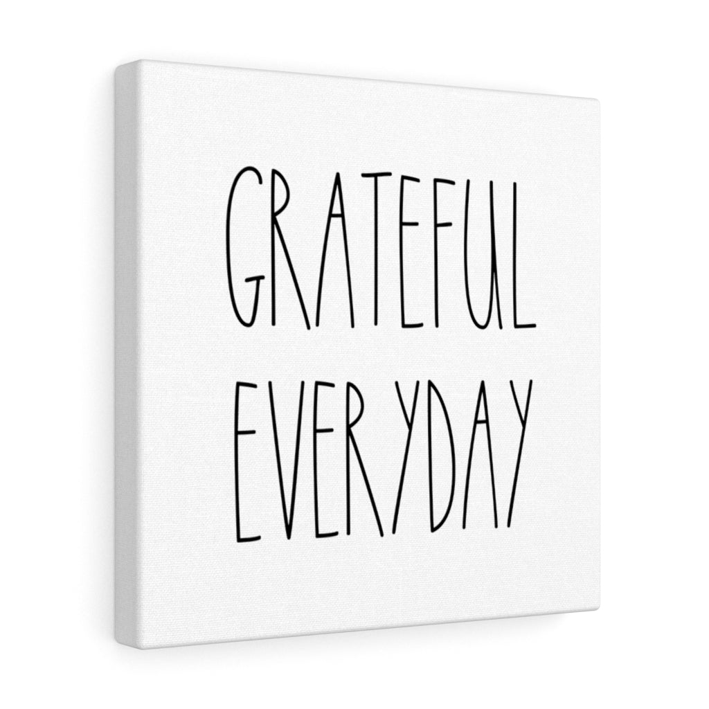 WITH SAYING WALL CANVAS ART | Black White | Grateful Everyday