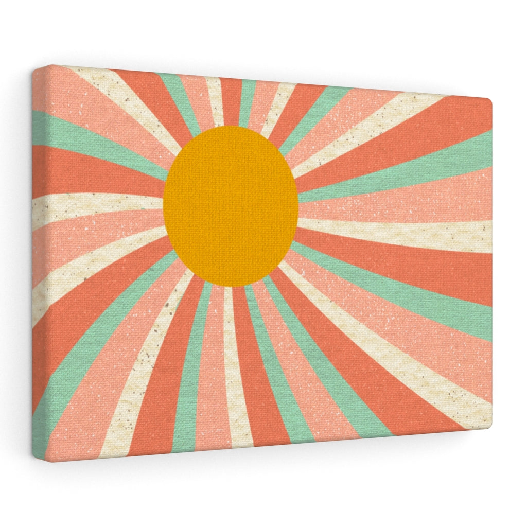 RETRO CANVAS ART | Mint Green Beige Yellow