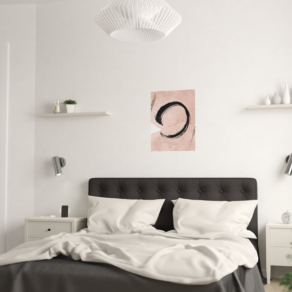 Abstract Boho Art Prints | Blush Pink Black Gold