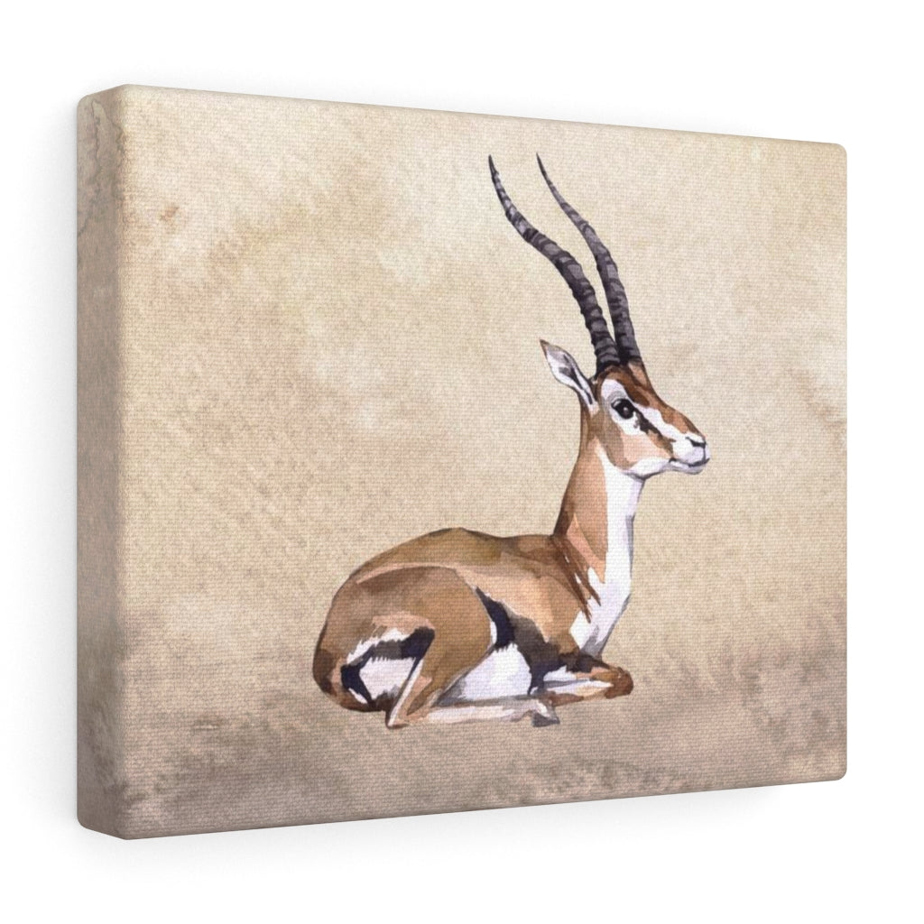 WHIMSICAL WALL CANVAS ART | Beige Watercolor Gazelle