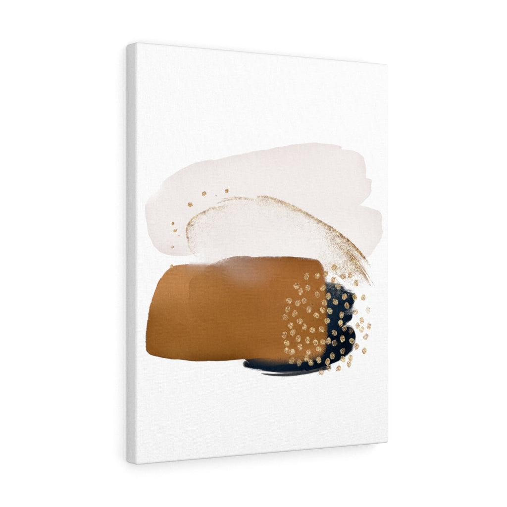 Abstract Canvas Art | Brown Navy Blue White
