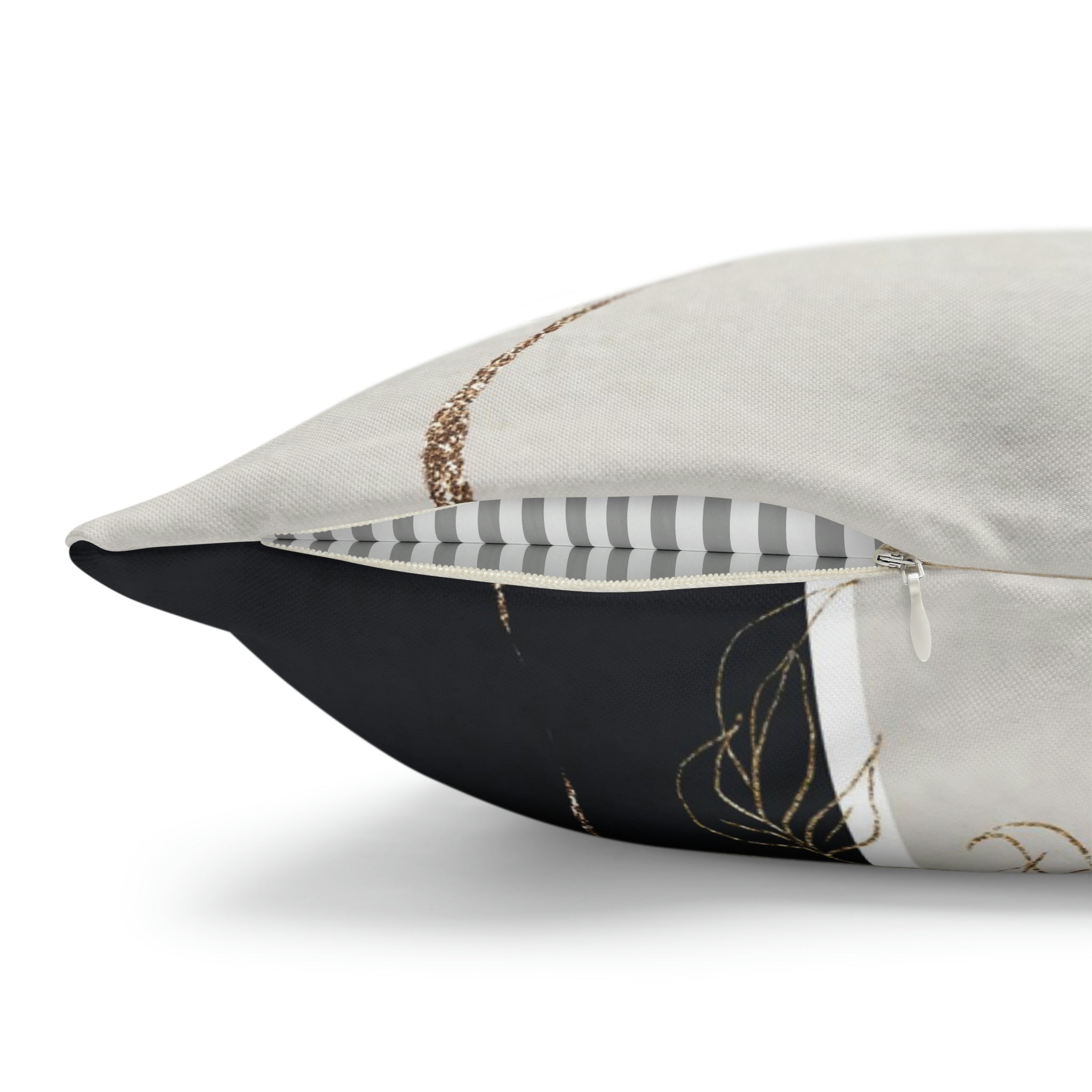 Abstract Boho Pillow Cover | Black Cream Beige