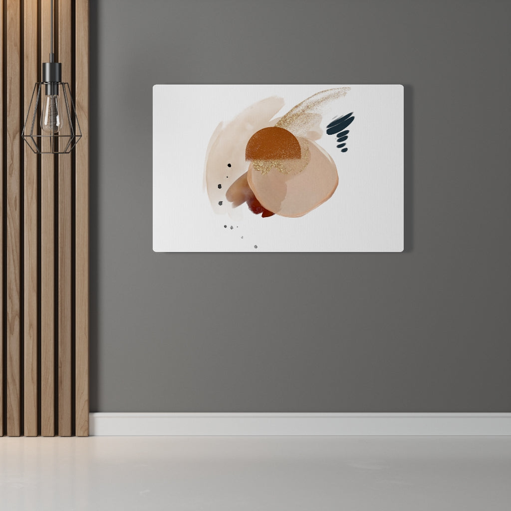 Abstract Canvas Art | White Brown Beige Gold