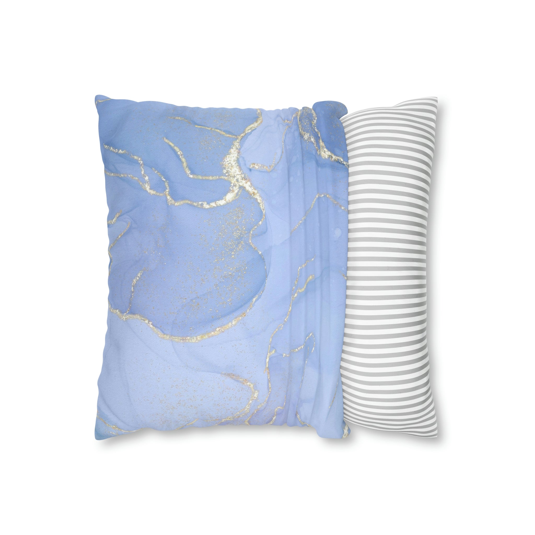 Abstract Boho Pillow Cover | Sky Blue Gold