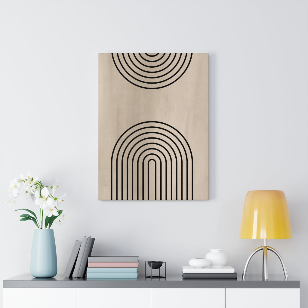 ABSTRACT WALL CANVAS ART | Beige Black