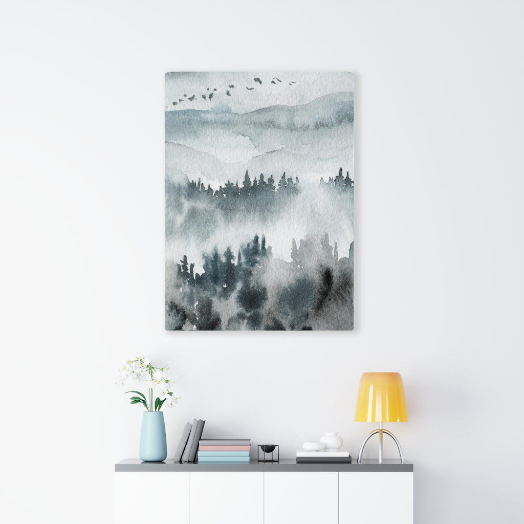 Nature Wall Canvas Art | Gray Woodlands