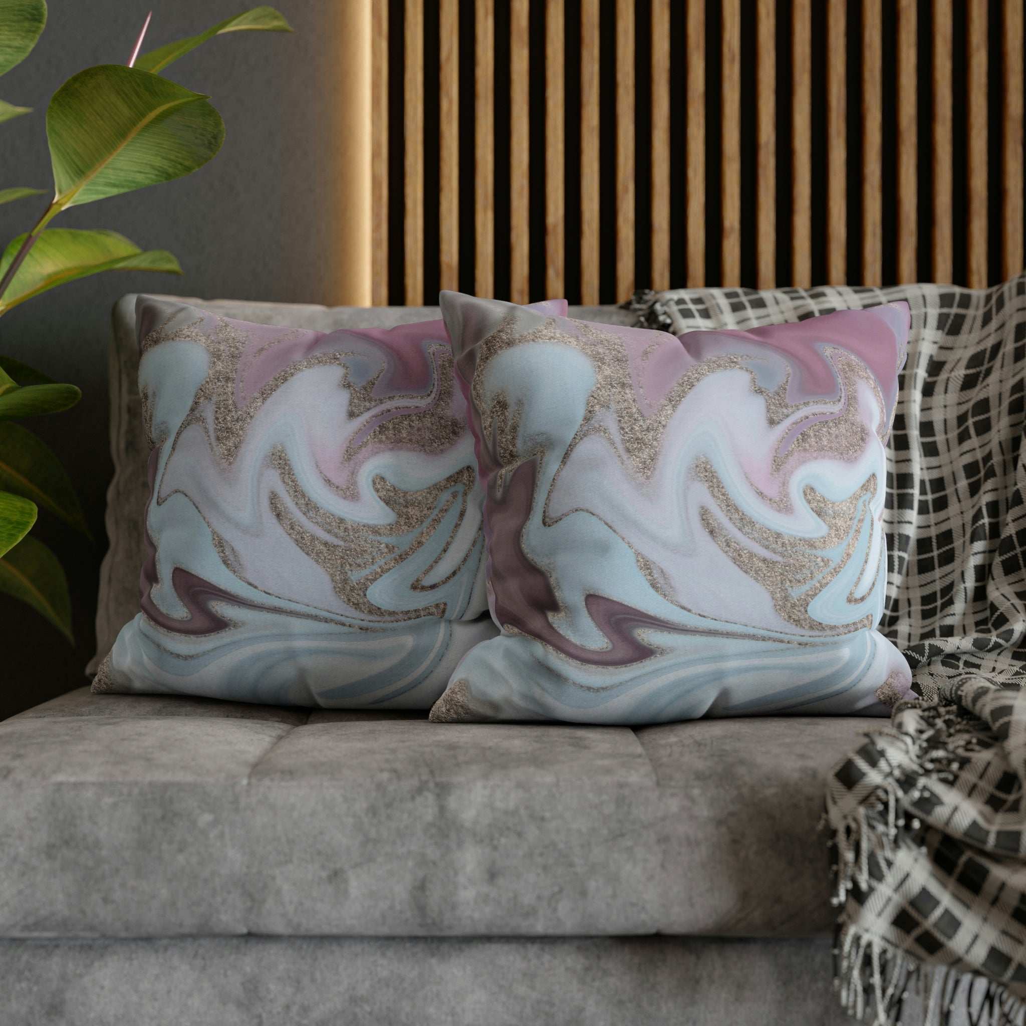 Abstract Boho Pillow Cover | Sky Blue Lavender