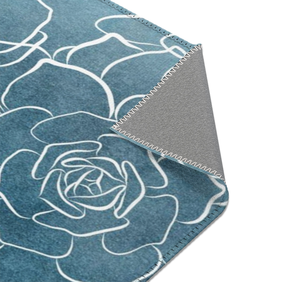 Floral Area Rug | Indigo Blue Ombre Succulents