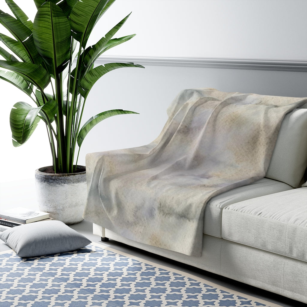 Abstract Comfy Blanket | Beige White Ombre