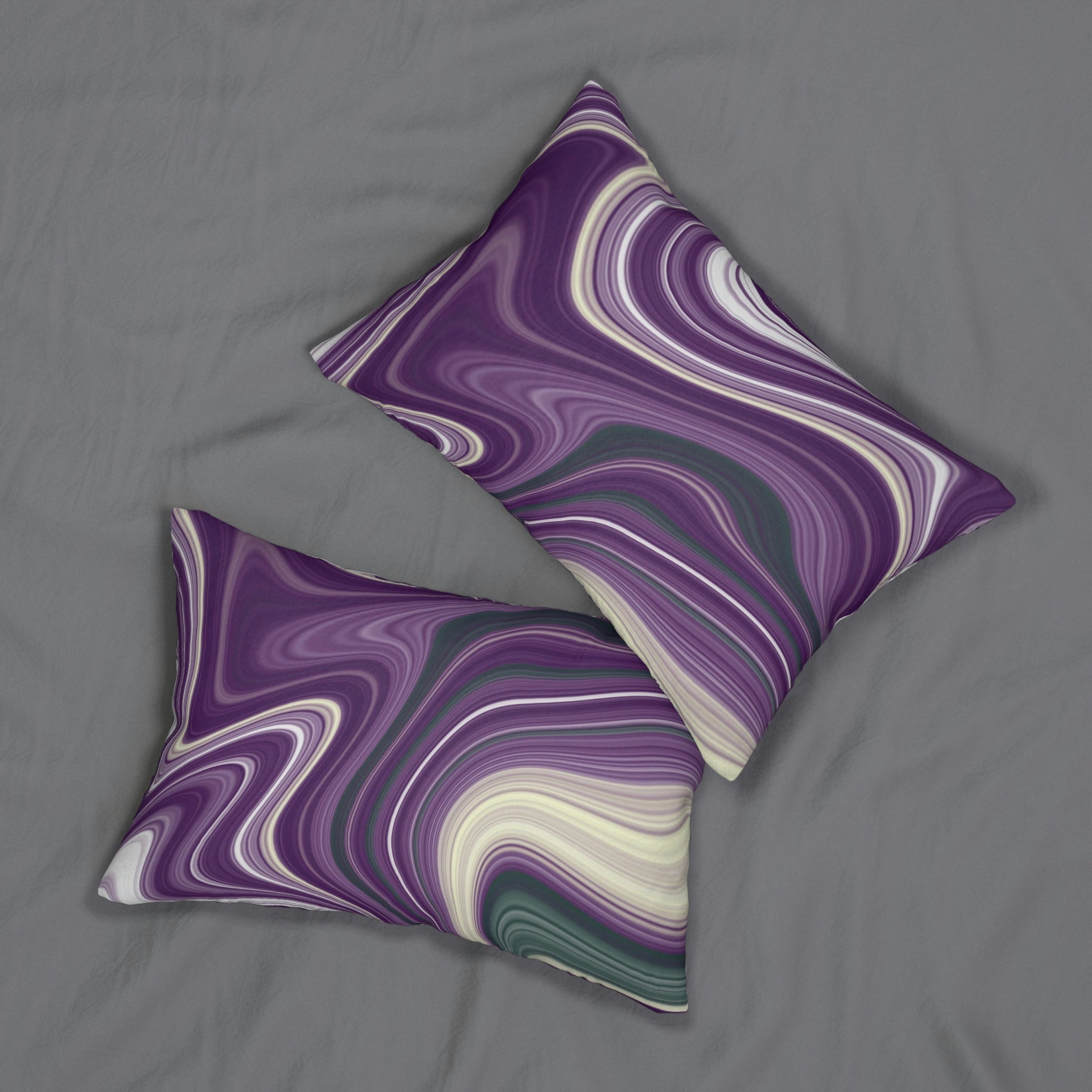 Abstract Lumbar Pillow | Purple Marble Print Minimalist