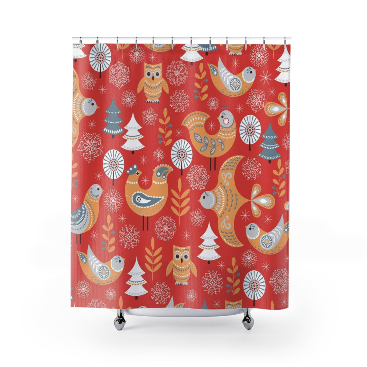 modern boho fabric shower curtain