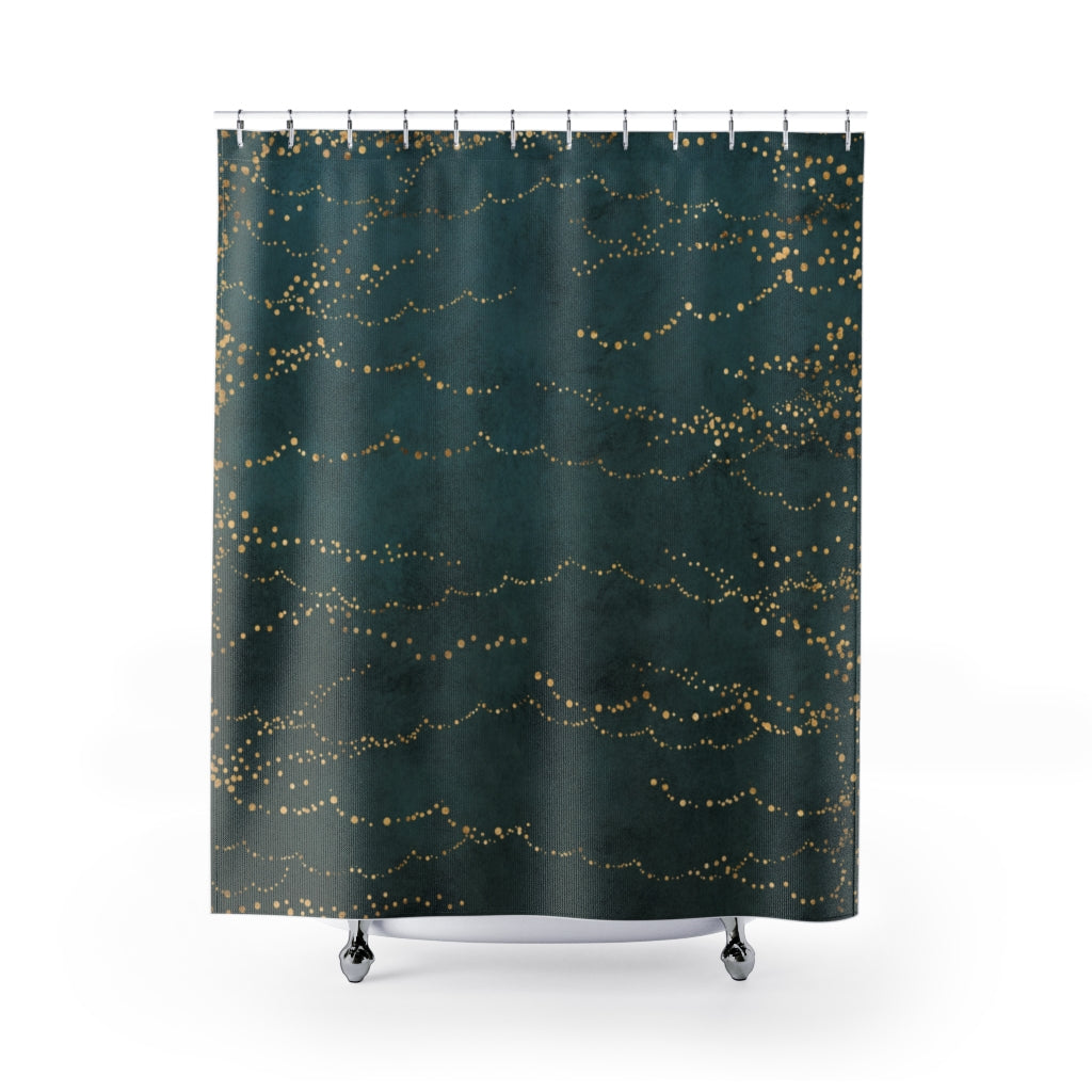 modern boho fabric shower curtain