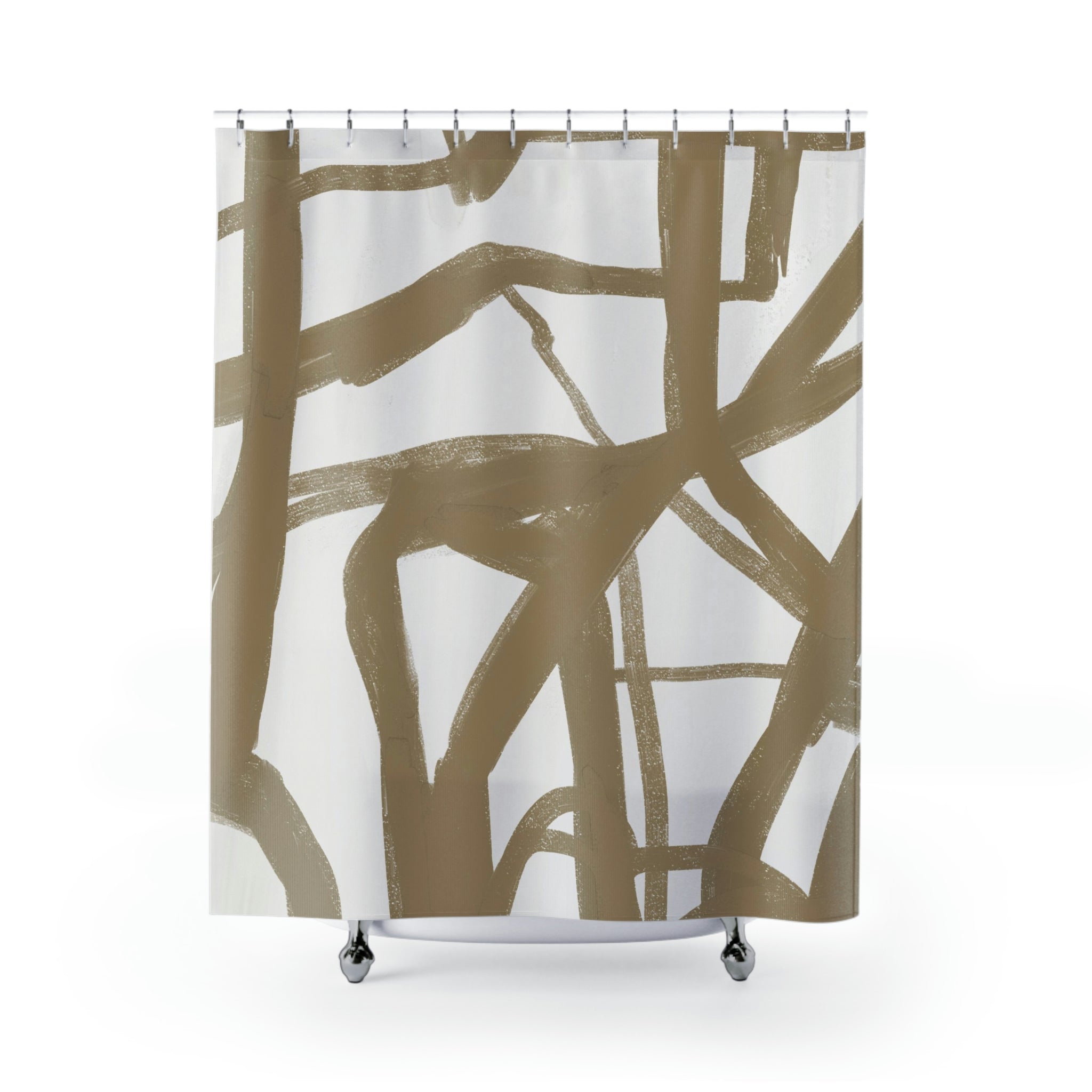 modern boho fabric shower curtain