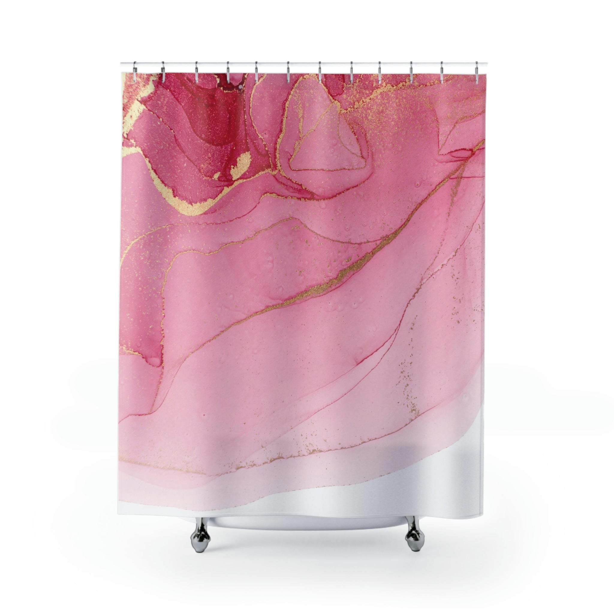 modern boho fabric shower curtain