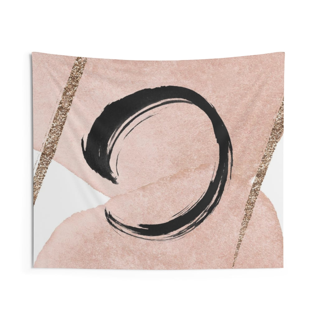 Abstract Tapestry | Black Blush Pink White