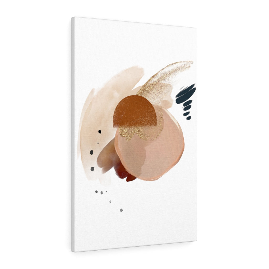 Abstract Canvas Art | White Brown Beige Gold