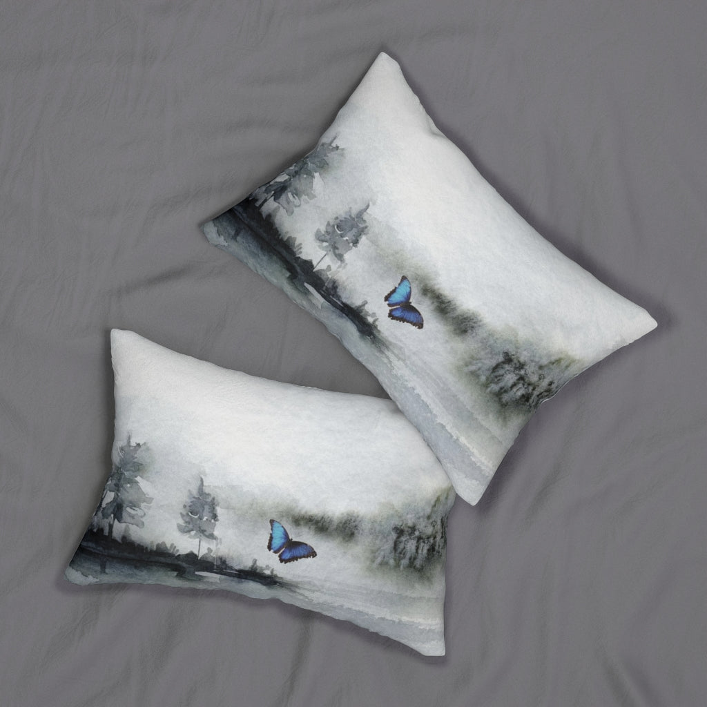 Whimsical Lumbar Pillow | White Grey Black