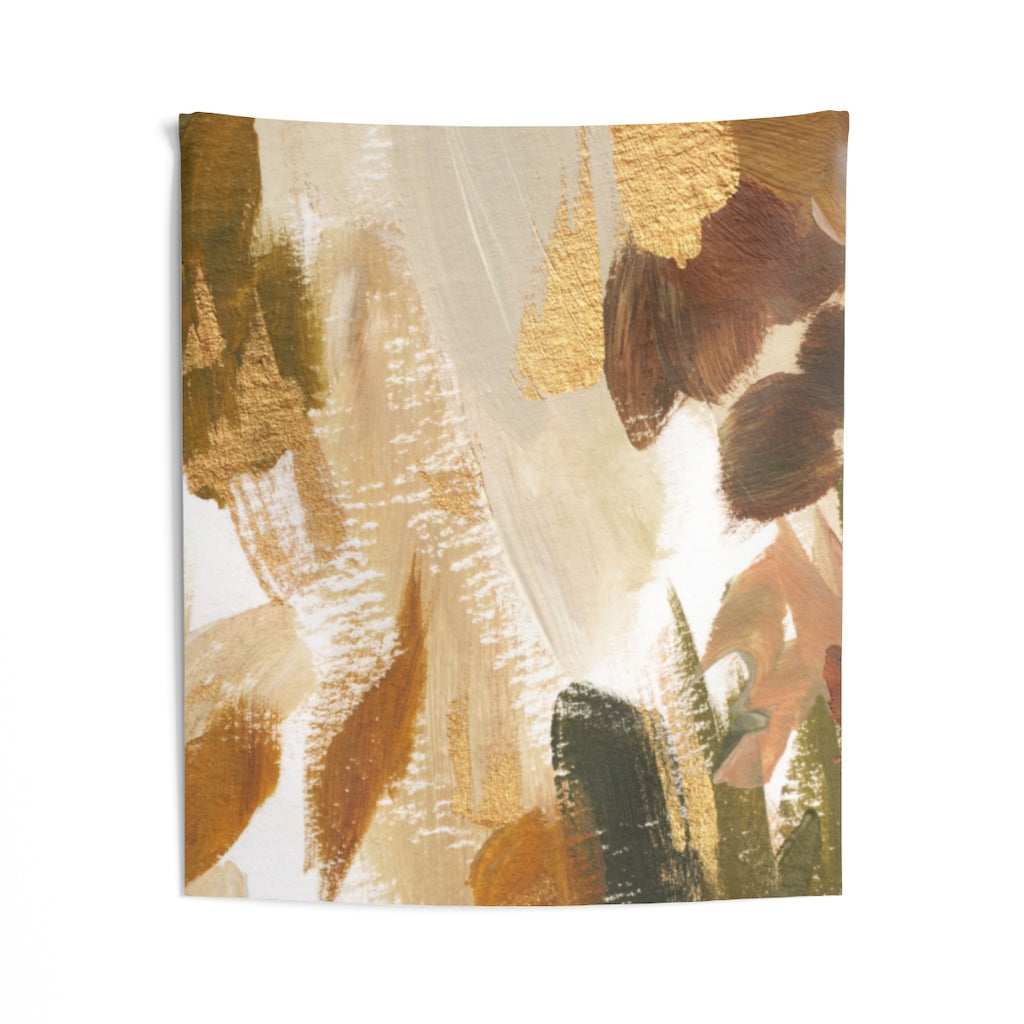 Abstract Tapestry | Khaki Green Beige Yellow White