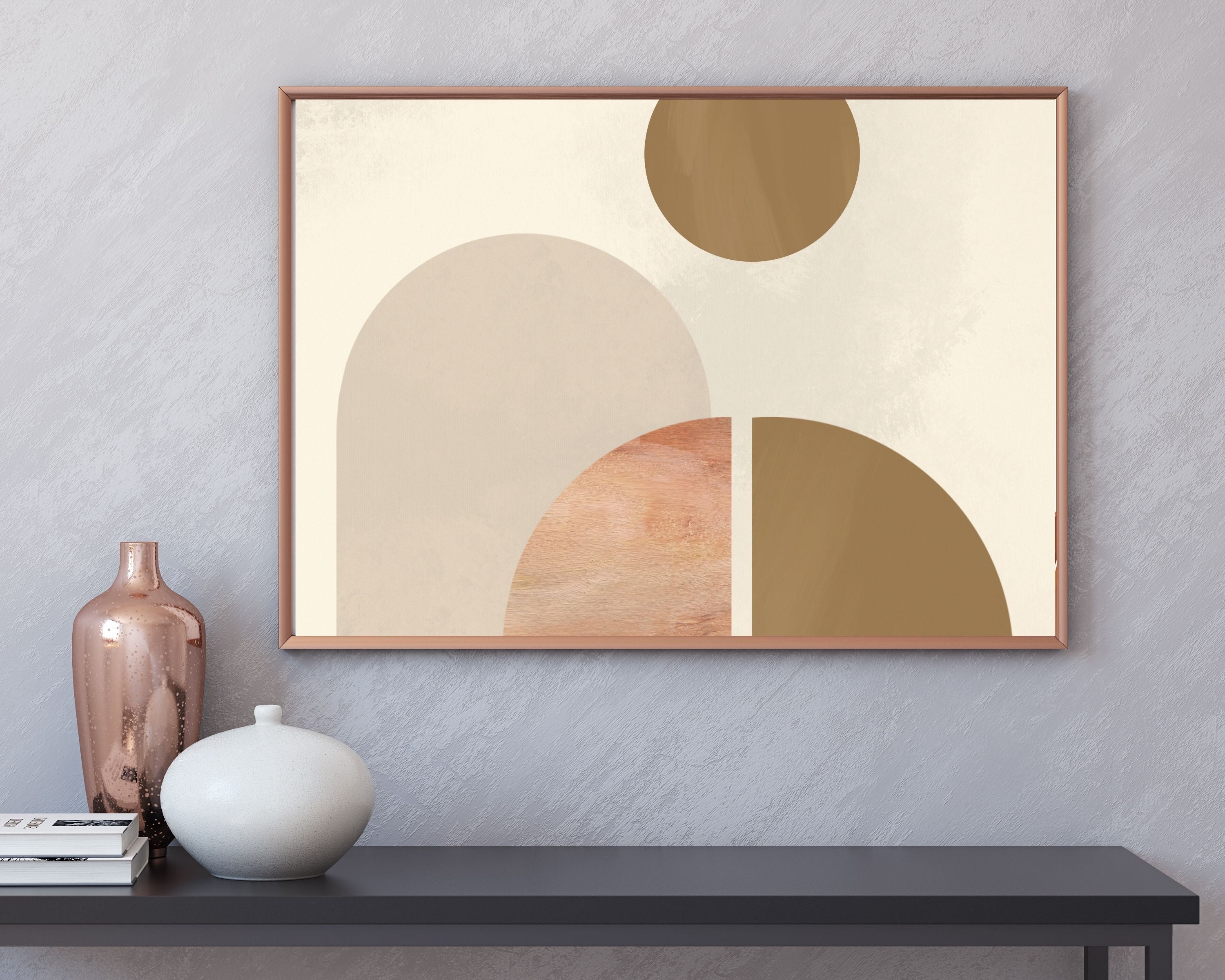 Abstract Terracotta Art Prints | Cream Amber Beige