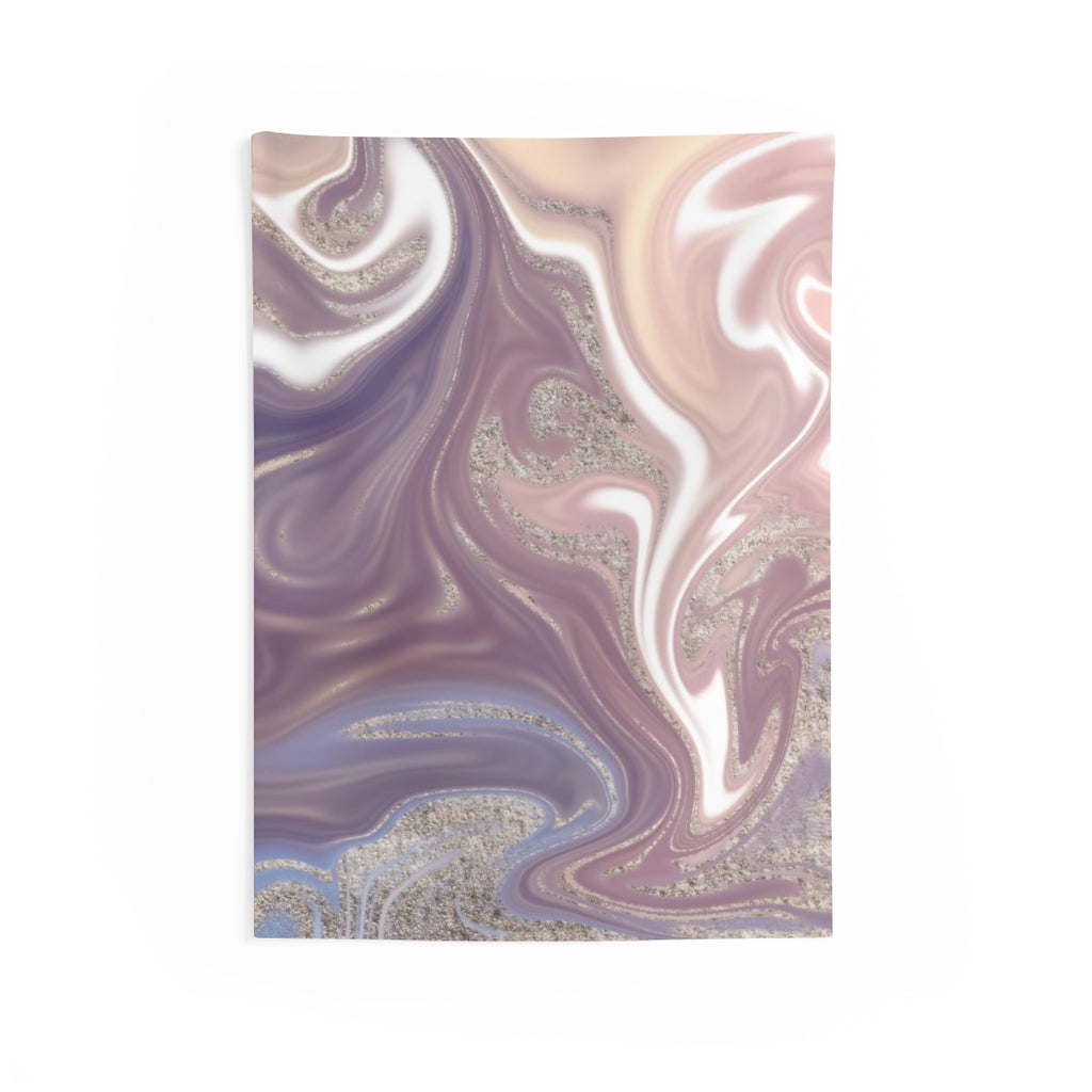 Abstract Tapestry | Lavender Blush Pink White Silver