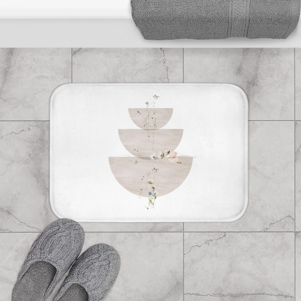 Cute Bath Mat | White Sand Beige | Minimalist Bathroom Decor