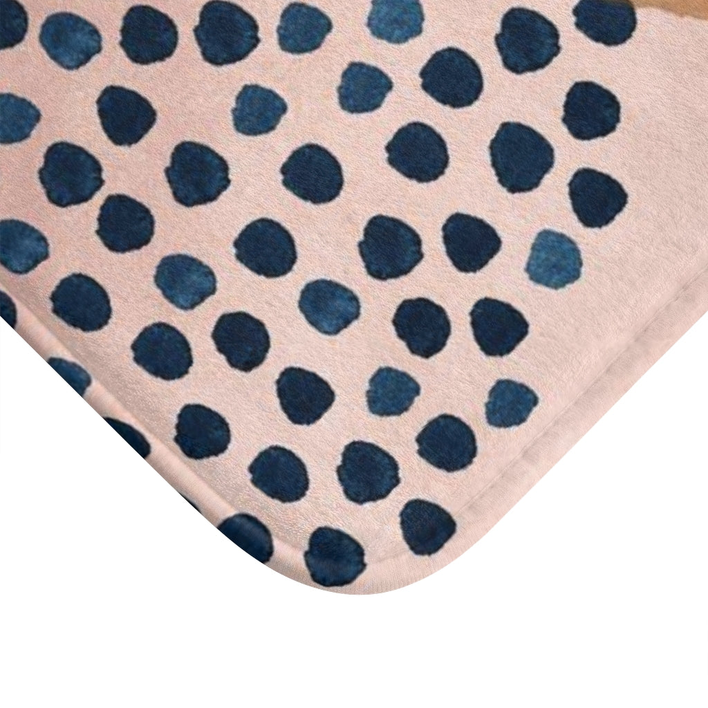 Abstract Bath Mat | Navy Rust Beige