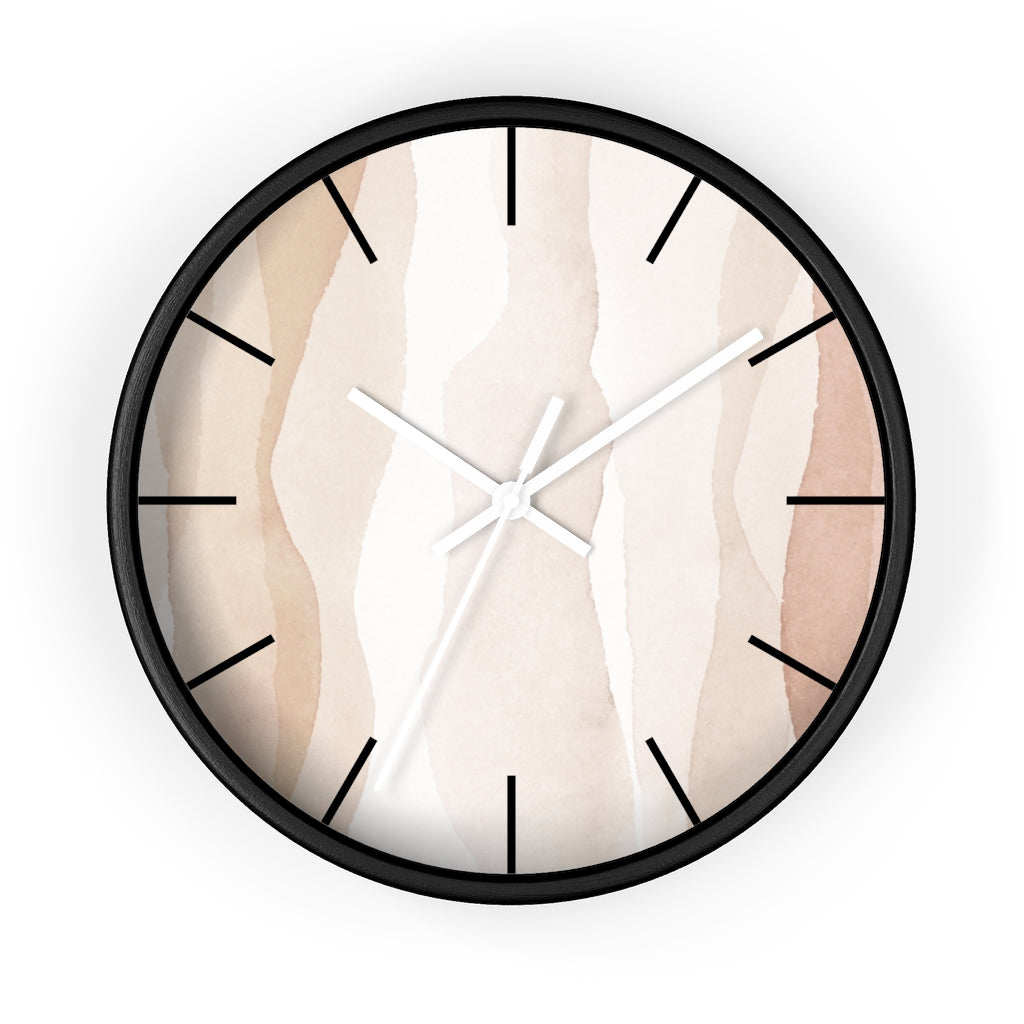 Wood, Wall Clock, Pastel Beige 10"