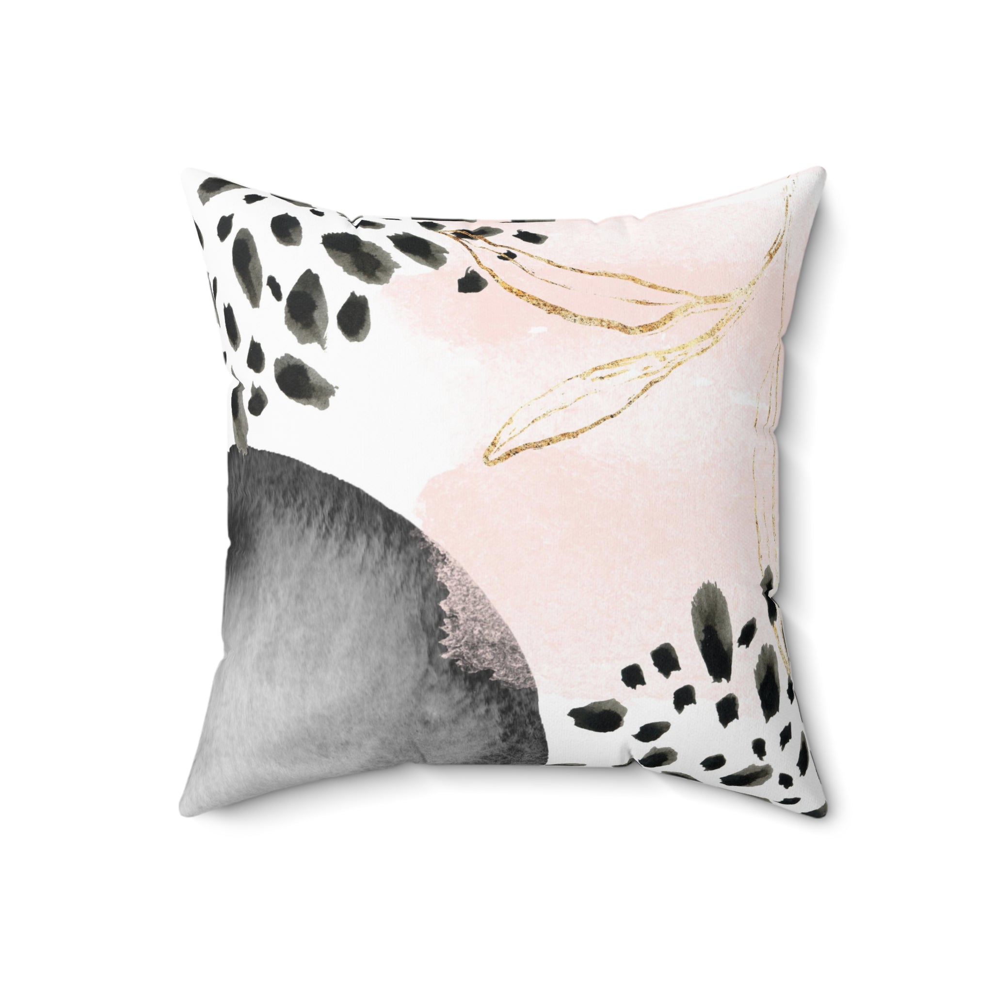 Abstract Floral Pillow Cover | Blush Pink Gray Ombre