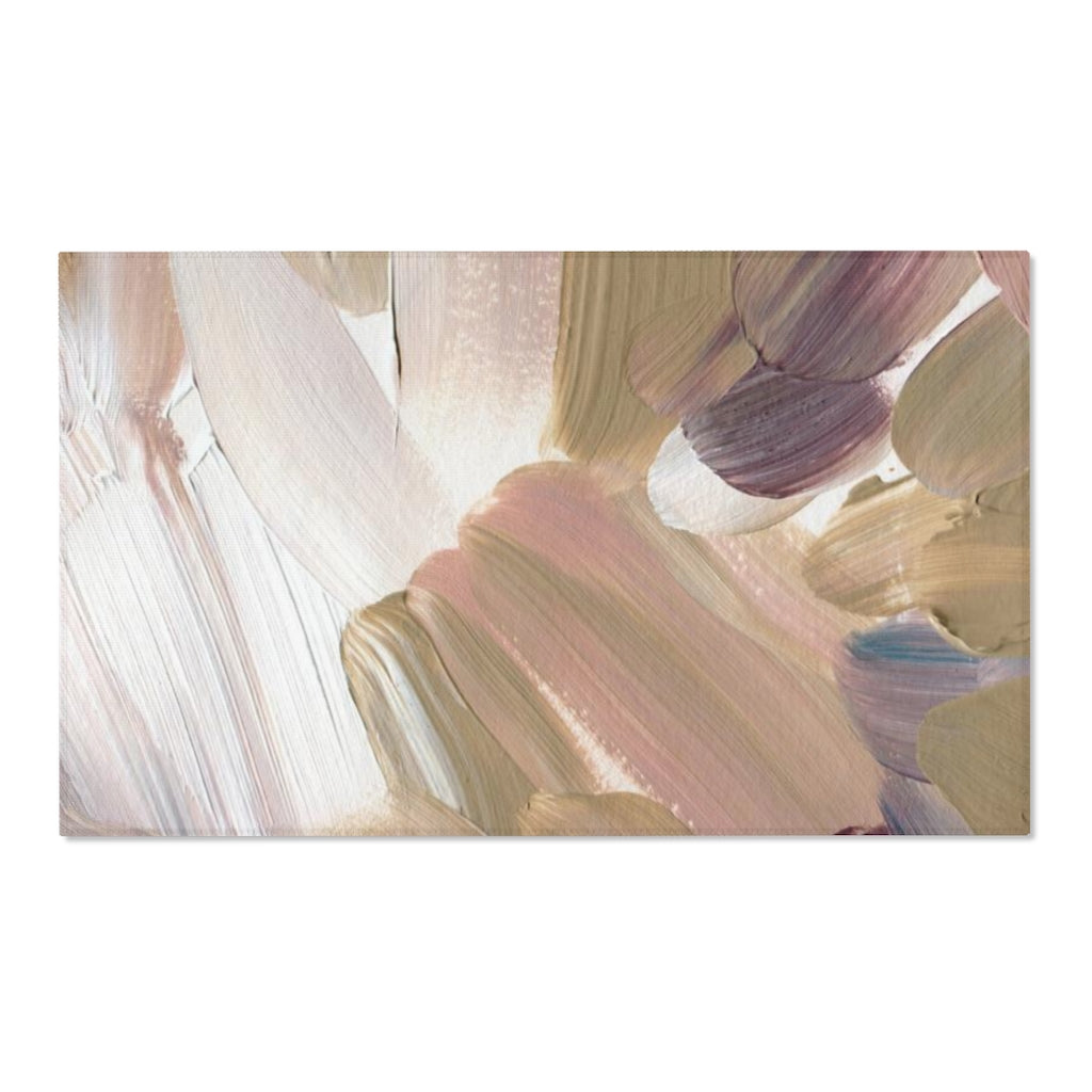 Abstract Area Rug | Purple Green Beige Acrylic