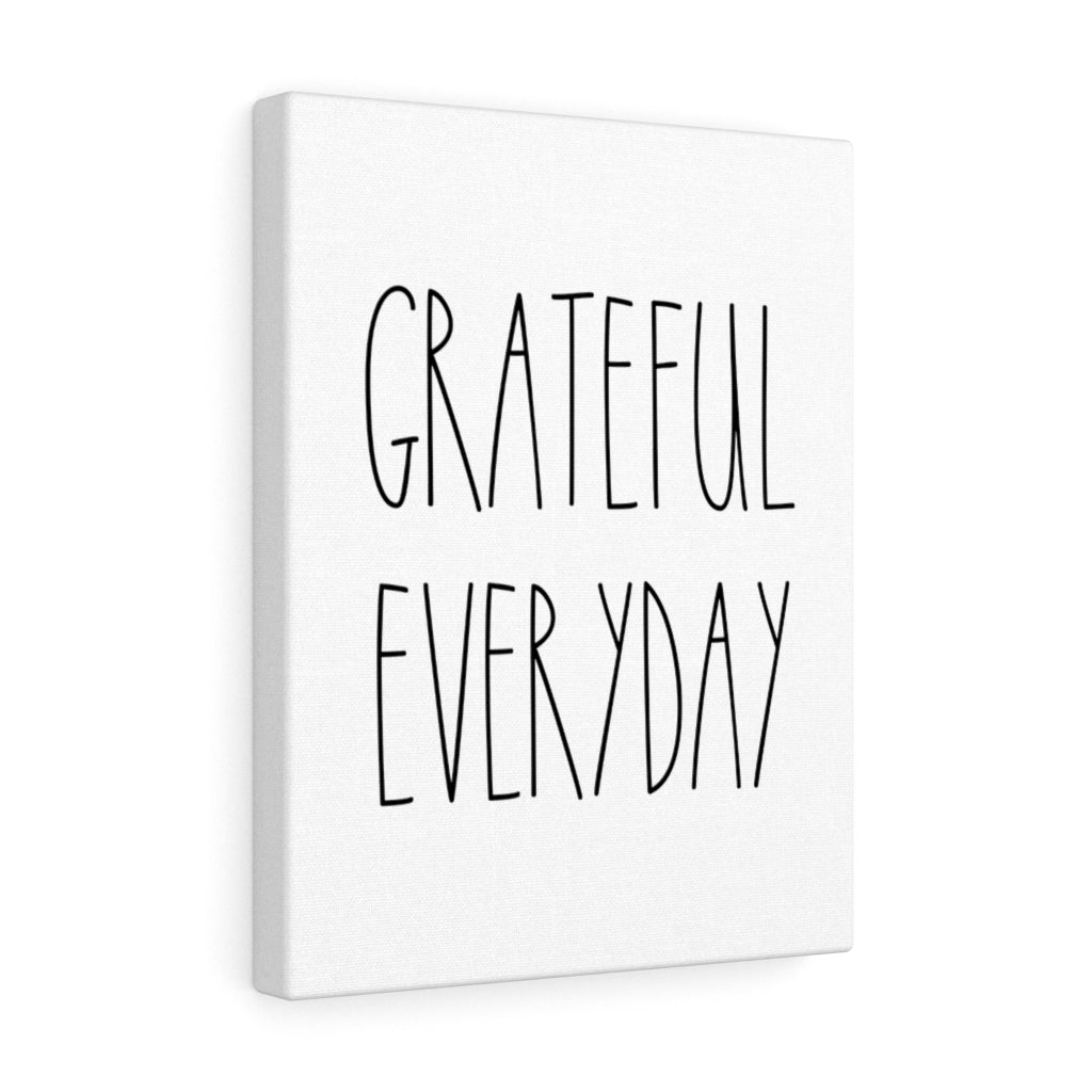 WITH SAYING WALL CANVAS ART | Black White | Grateful Everyday
