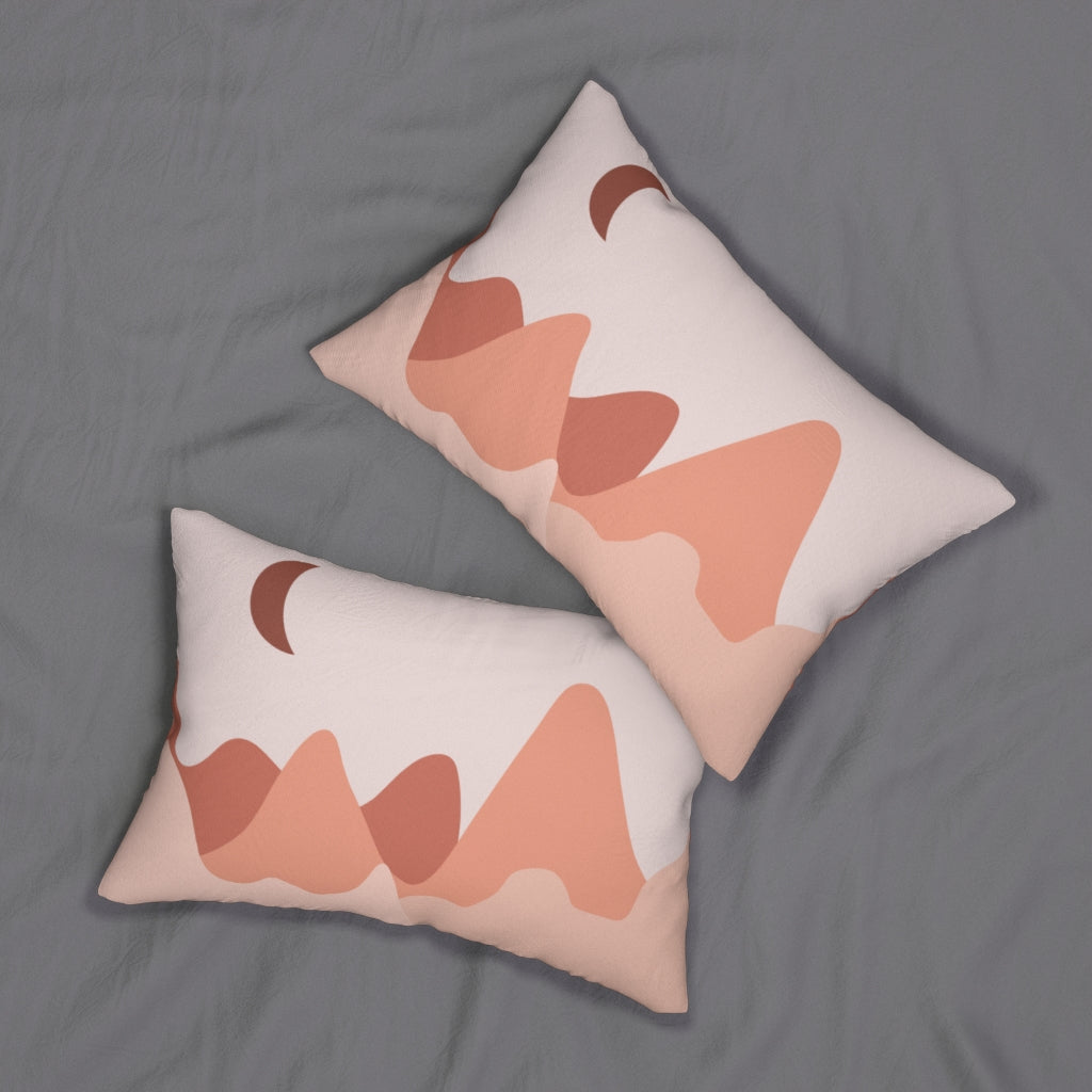 Southwestern Boho Lumbar Pillow | Pink Mountains