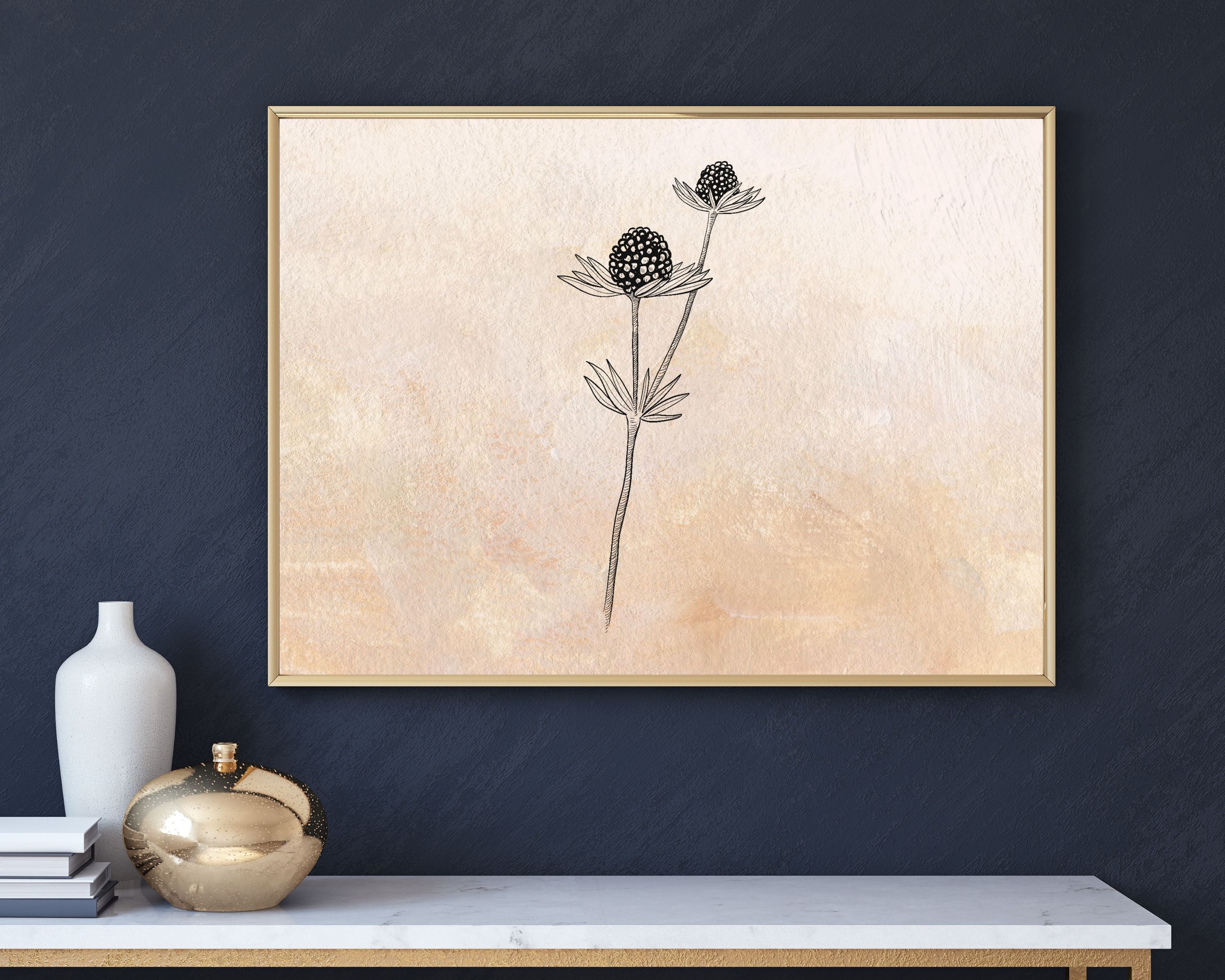Abstract Terracotta Art Prints | Cream Beige Flower