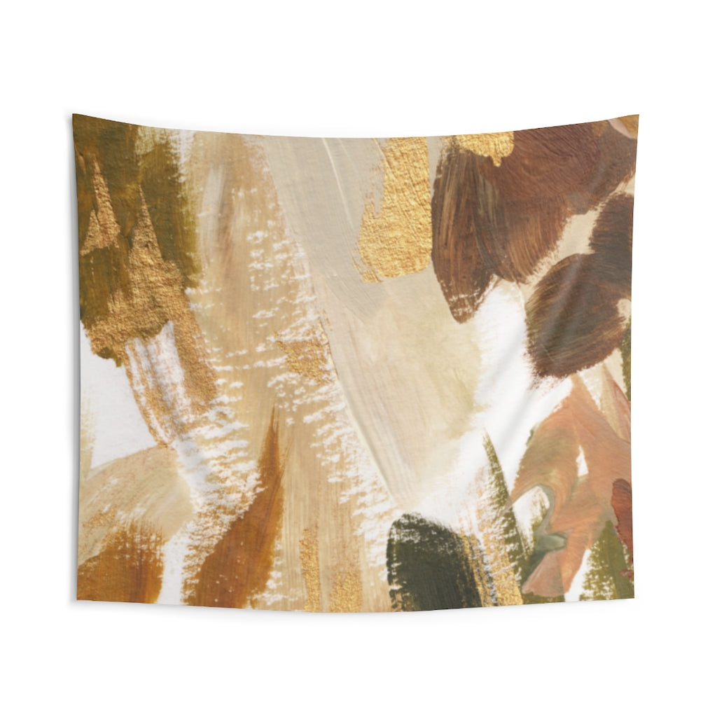 Abstract Tapestry | Khaki Green Beige Yellow White