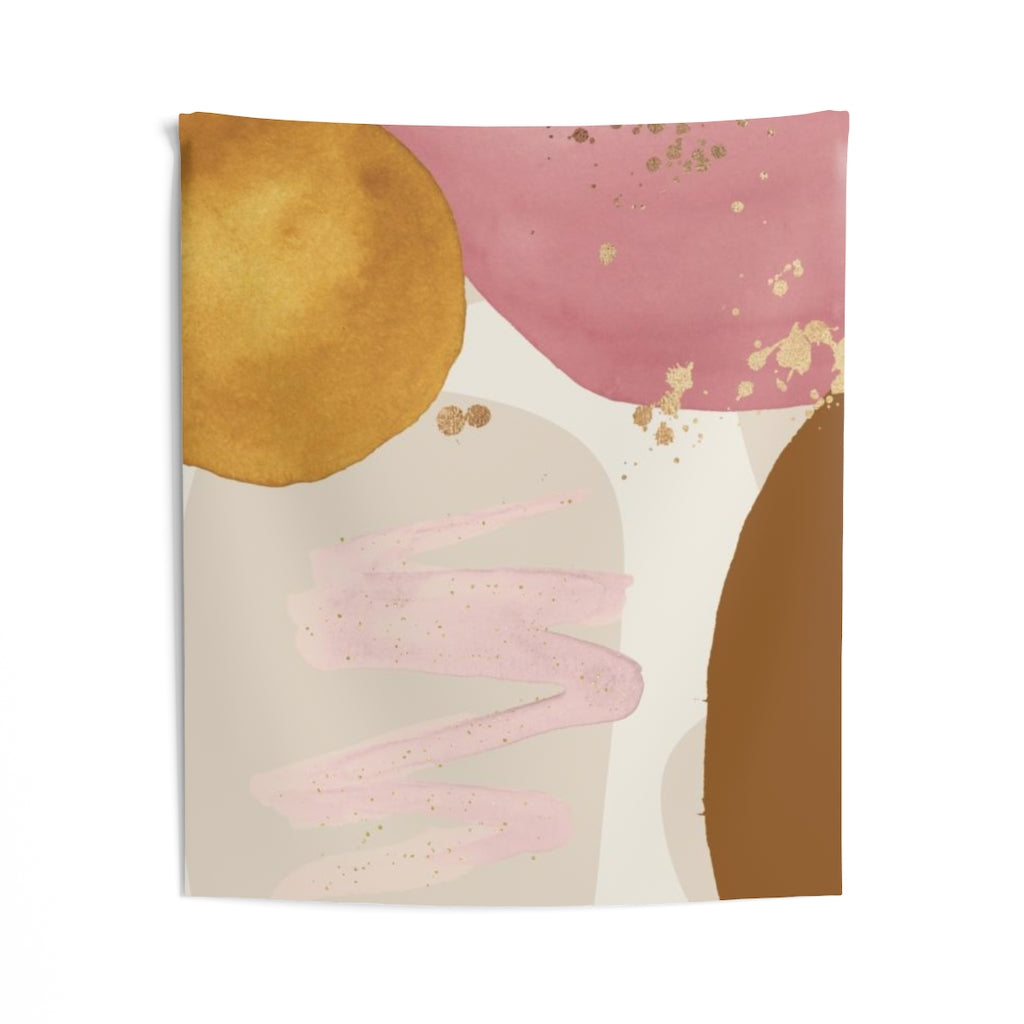 Abstract Tapestry | Pastel Cream Blush Pink Rust