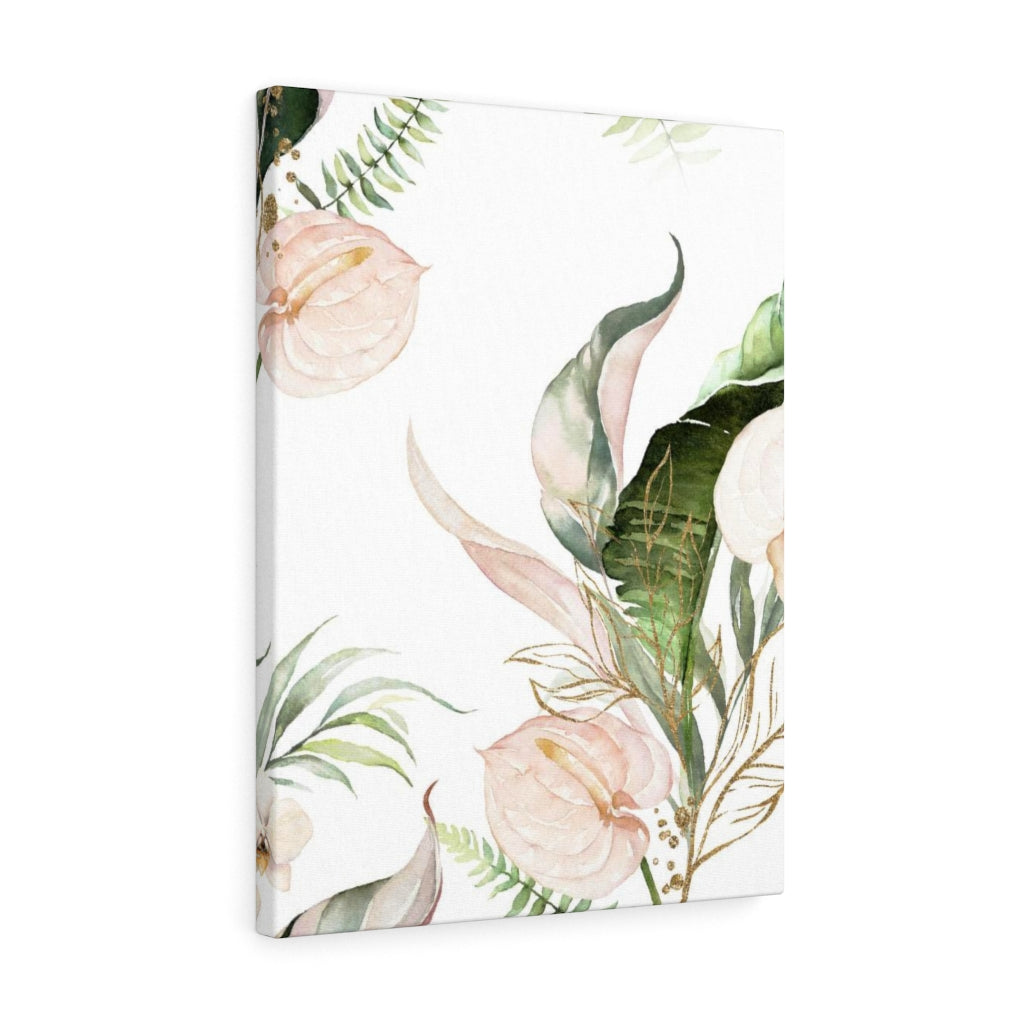 FLORAL WALL CANVAS ART | White Green Beige