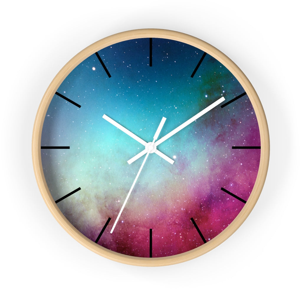 Turquoise Pink Ombre 10" Wood Wall Clock