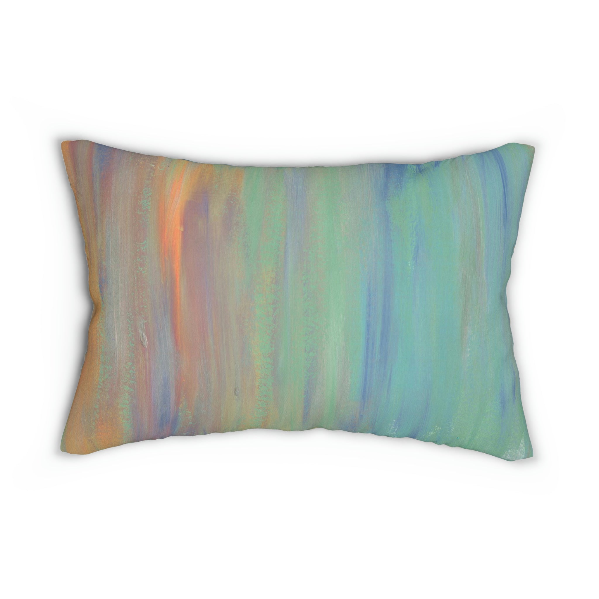 Abstract Lumbar Pillow | Muted Green fields