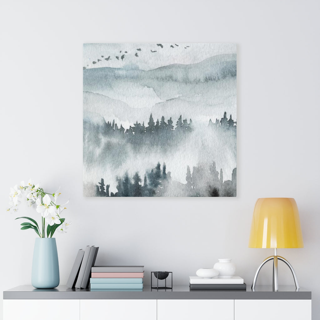 Nature Wall Canvas Art | Gray Woodlands