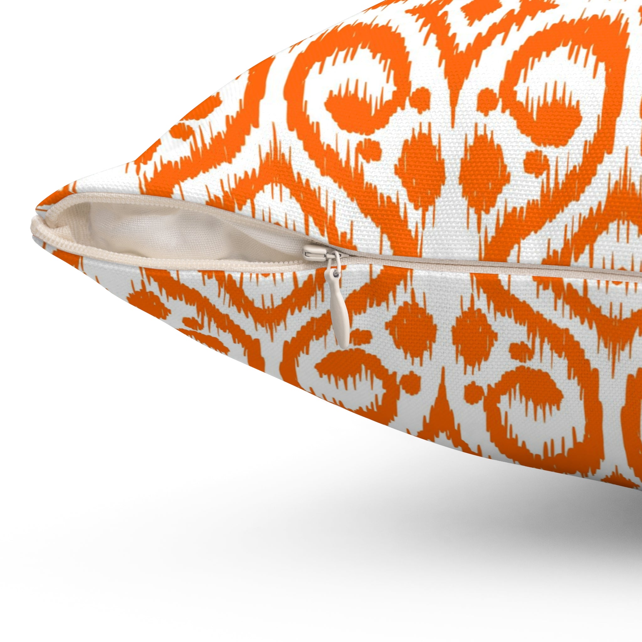 Folklore Pillow Cover | Orange White Tribal