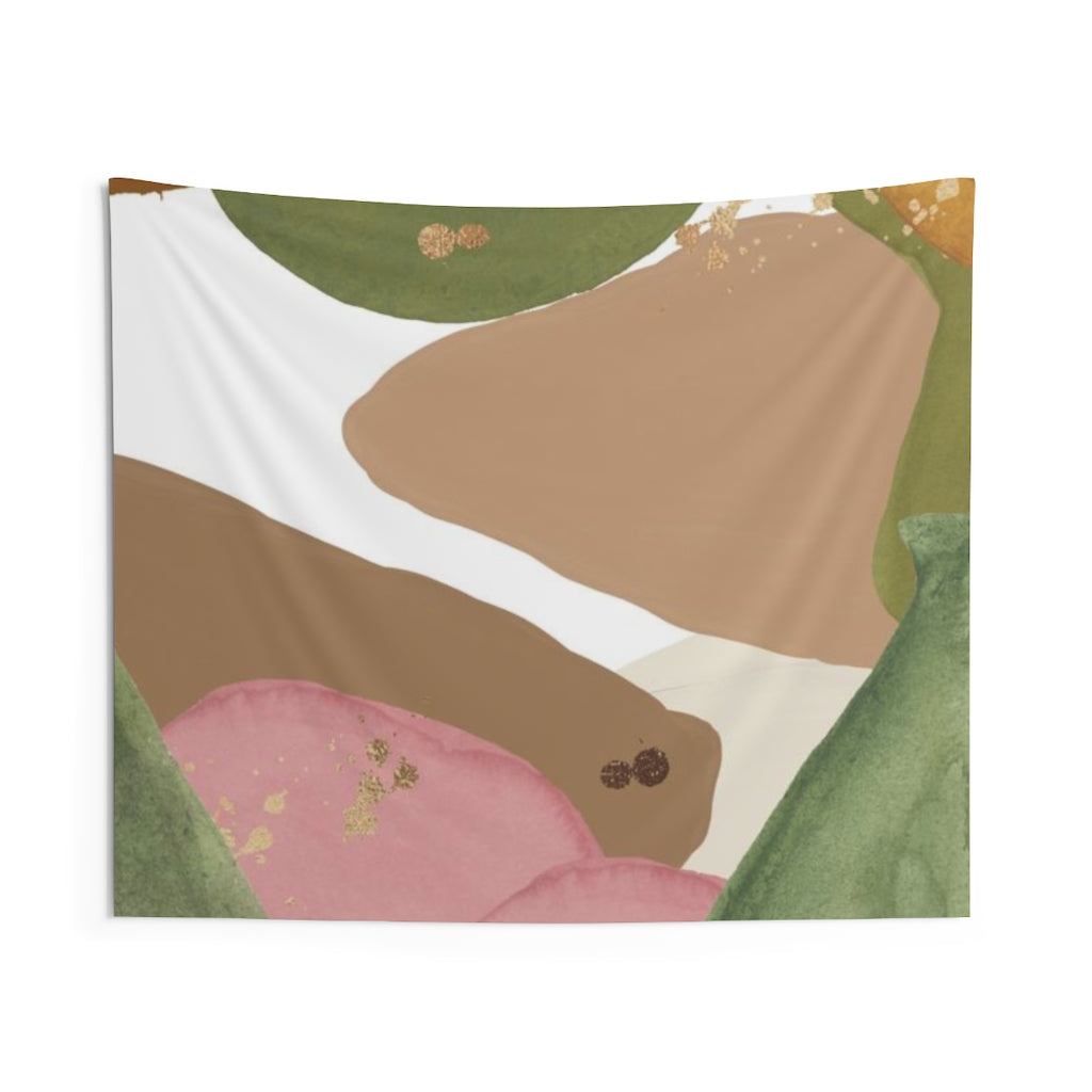 Abstract Tapestry | Pink Green White Beige
