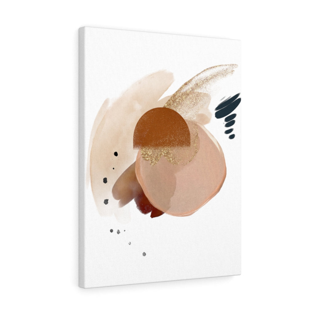 Abstract Canvas Art | White Brown Beige Gold