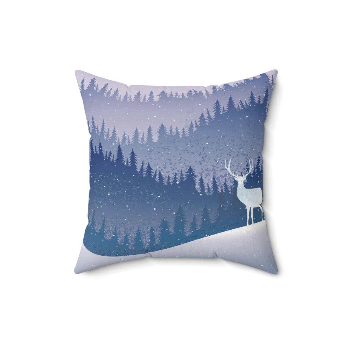 Scandi Nordic Boho Square Pillow Cover | Purple Pink Winter Landscape