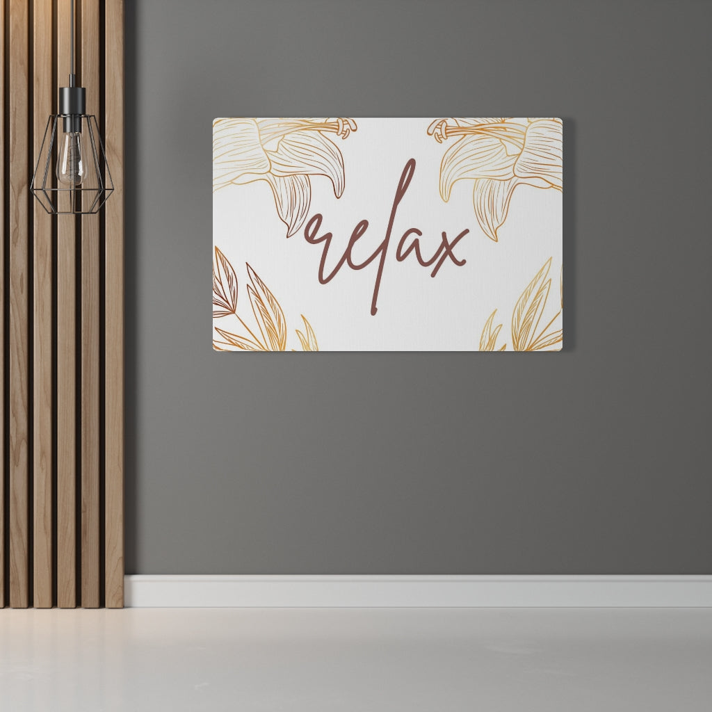 FLORAL WALL CANVAS ART | With Saying | White Beige Leaves