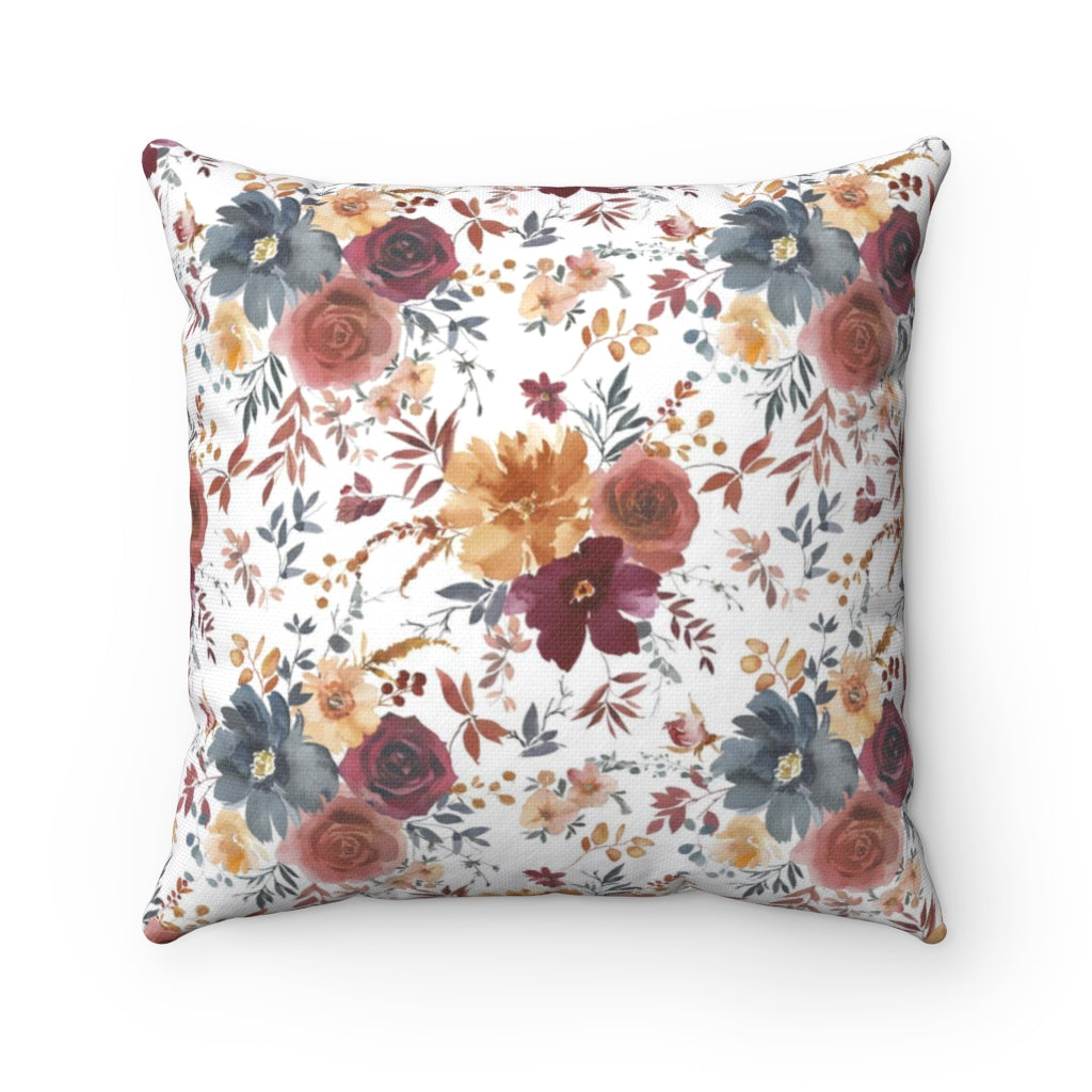 Floral Boho Pillow Cover | Ginger Beige Wine Burgundy Navy Blue