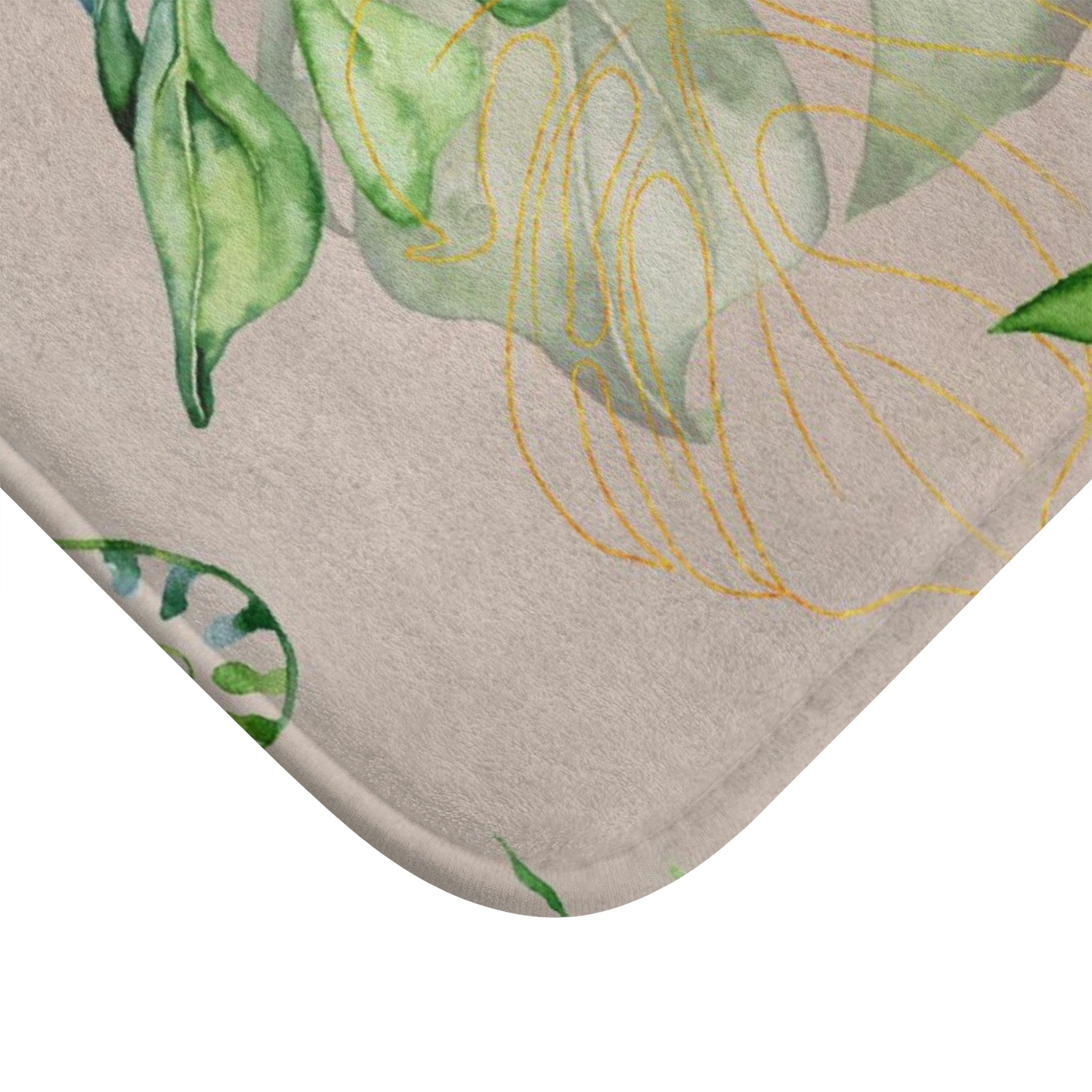 Green Monstera Soft Bath Mat