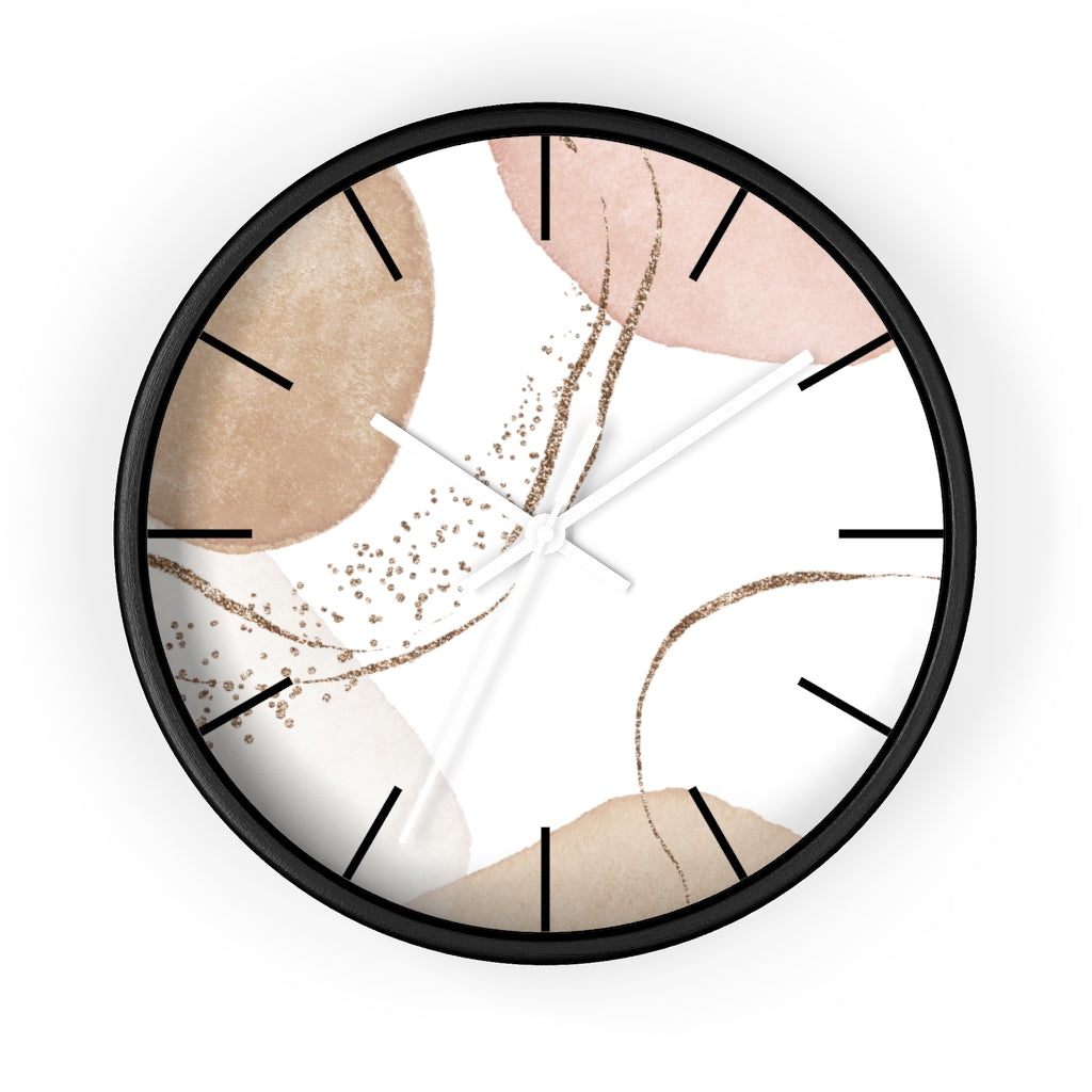 Wood, Wall Clock, Pastel, Blush Pink 10"