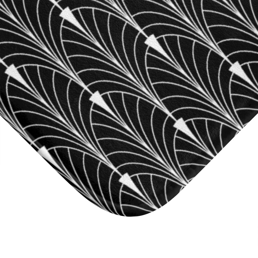 Art Nouveau Bath Mat | Black White Gatsby