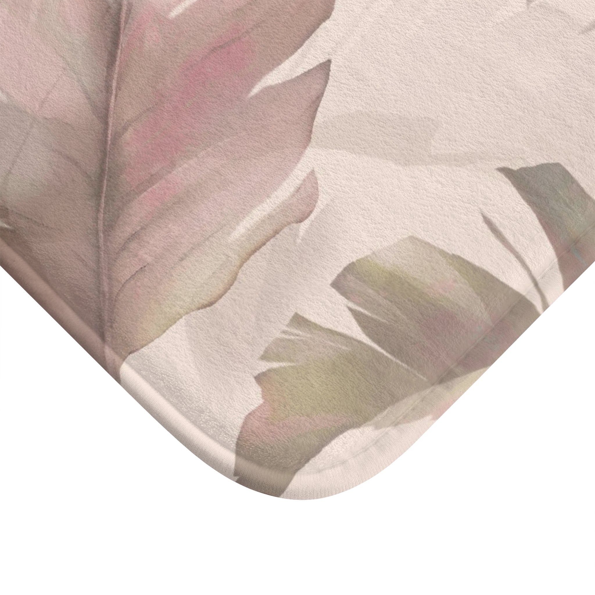 Floral Bath, Kitchen Mats, Rugs | Blush Pink Beige, Jungle Leaves